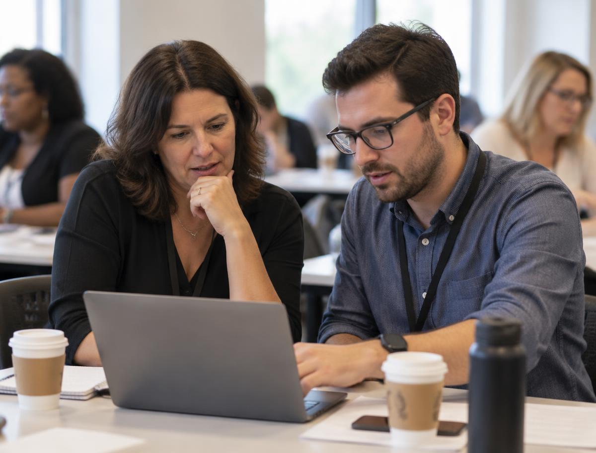 Partecipanti durante un'attività di formazione